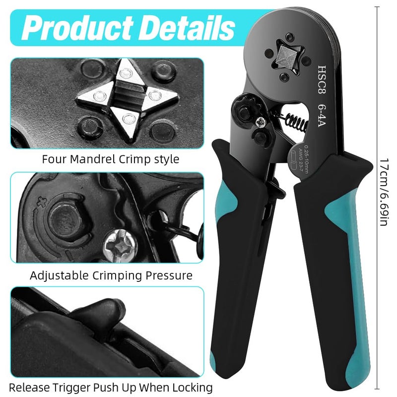 Serplex 800Pcs Wire Crimp Connectors Terminal Kit with Wire Stripper Tool Conductive Wire Connectors Multi Sized Colored Conductive Copper Wire Connectors Cable End Sleeves for AWG237 025100mm - Image 3