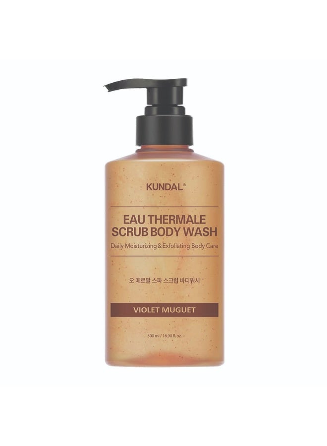 KUNDAL Eau Thermale Scrub Body Wash - Violet Muguet 500ml - Image 1
