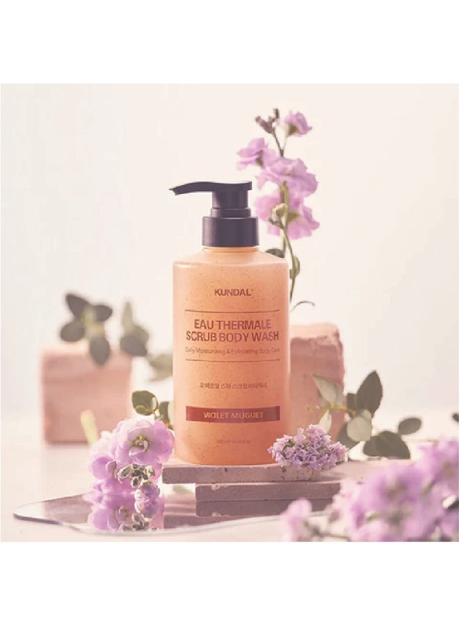 KUNDAL Eau Thermale Scrub Body Wash - Violet Muguet 500ml - Image 3
