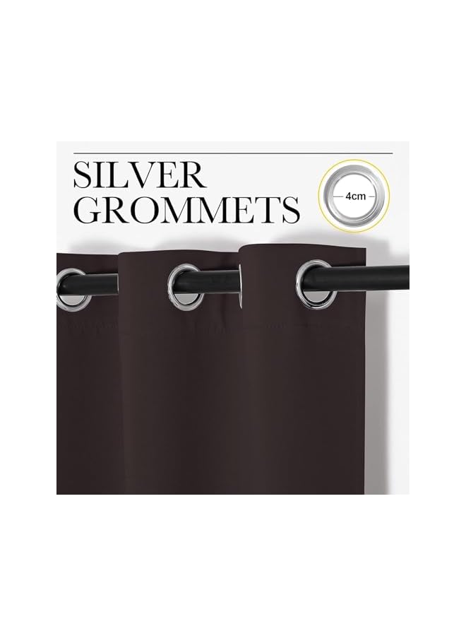 The Bros Patio Door Curtains, 1PCS Extra Wide Grommet Curtain Panel, Thermal Blackout Curtains Room Divider, Sliding Glass Door Drapes, Sliding Door Curtains for Living Room (Brown,200x270cm) - Image 3