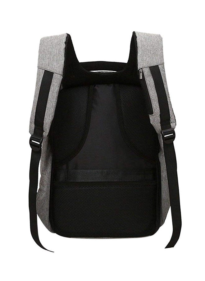 NIBEMINENT Laptop Backpack With USB Charging Port Fits Upto 14-Inch Grey/Black  - Image 2