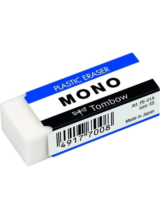 TOMBOW MONO Block Eraser PE-01A, compact standard size, White, Paper, 1 eraser for pencils - Image 1