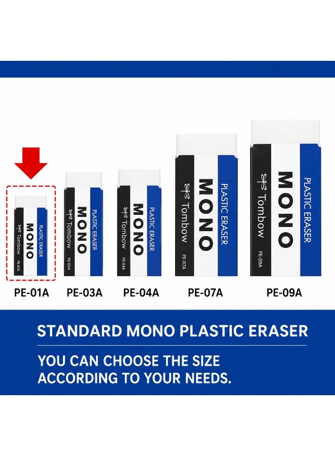 TOMBOW MONO Block Eraser PE-01A, compact standard size, White, Paper, 1 eraser for pencils - Image 4