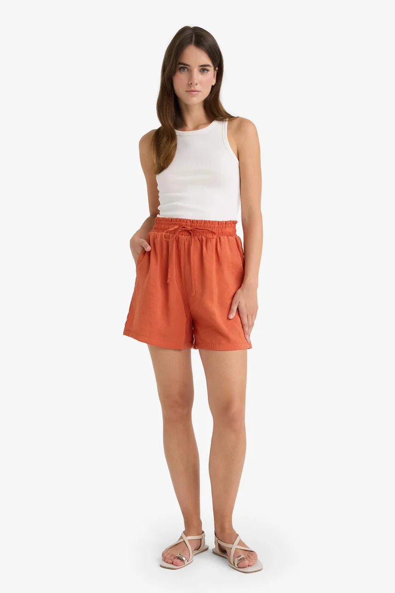 ديفاكتو modal High Waist Regular Hem Shorts