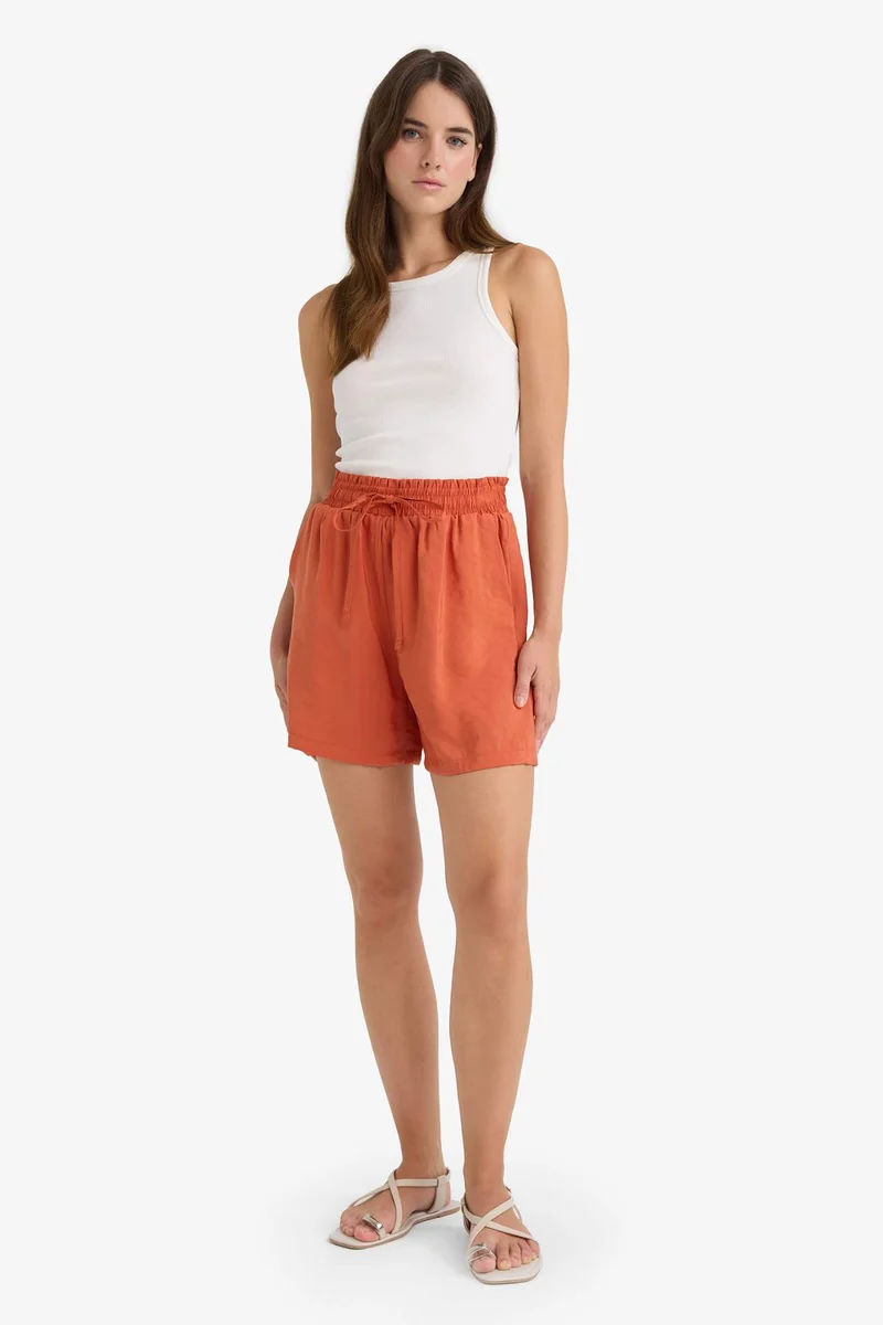 ديفاكتو modal High Waist Regular Hem Shorts