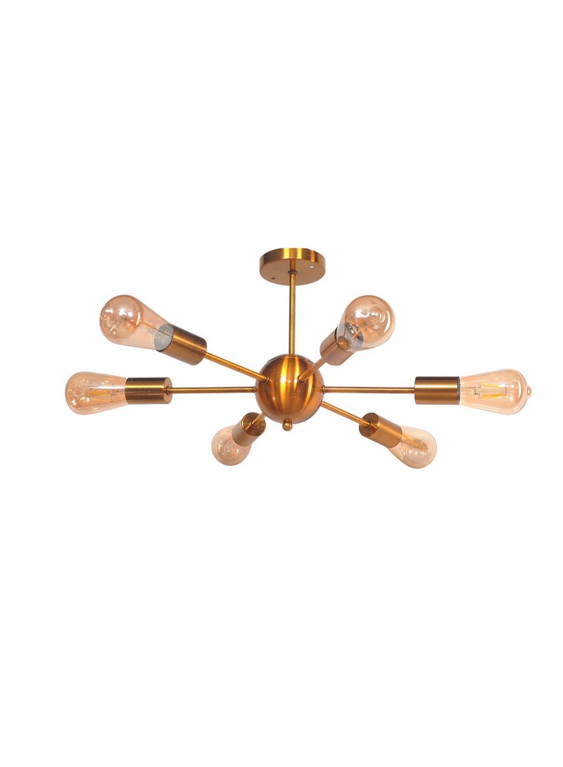 "Modern 6-Bulb Gold Sputnik Chandelier – Elegant Ceiling Light" - Image 3