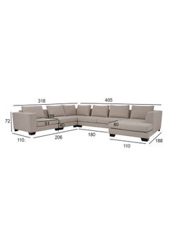 ROYAL FURNITURE Sofable modular with poof 405x206x72 cm, relax and comfortable sofa set  - Image 5