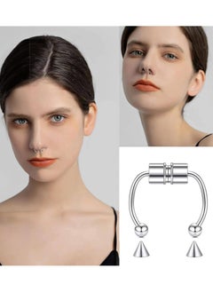 amazing.EGP Nose Piercing No Piercing Magnetic Stainless Steel Hypoallergenic |ِamazingEGP| No Need Piercing Copper Nose Ring Crystal Non-Piercing For Men Women No Piercing No Pain (SILVER)  - Image 2