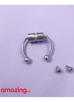 amazing.EGP Nose Piercing No Piercing Magnetic Stainless Steel Hypoallergenic |ِamazingEGP| No Need Piercing Copper Nose Ring Crystal Non-Piercing For Men Women No Piercing No Pain (SILVER)  - Image 3