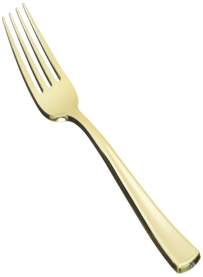 Amscan Elegant Premium Gold Forks (Pack of 32) | Heavy-Duty & Disposable for Weddings, Parties & Special Occasions - Image 1