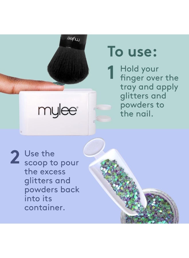 mylee Glitter Catcher Two Tray Design for Applying Glitter Dip and Acrylic Powder Nail Dipping Recycling Tool Vegan and Cruelty Free - Image 3