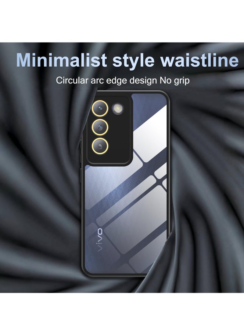 Generic - Ultra Hybrid Shockproof Sleek Armor Back Cover Case for Vivo V30Lite Protection Crystal Clear Hard Back Transparent Cover PC+TPU Black Bumper - Image 1