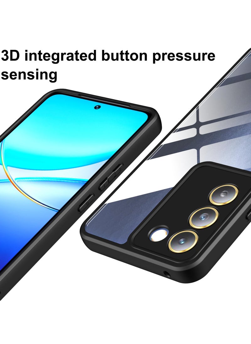 Generic - Ultra Hybrid Shockproof Sleek Armor Back Cover Case for Vivo V30Lite Protection Crystal Clear Hard Back Transparent Cover PC+TPU Black Bumper - Image 1
