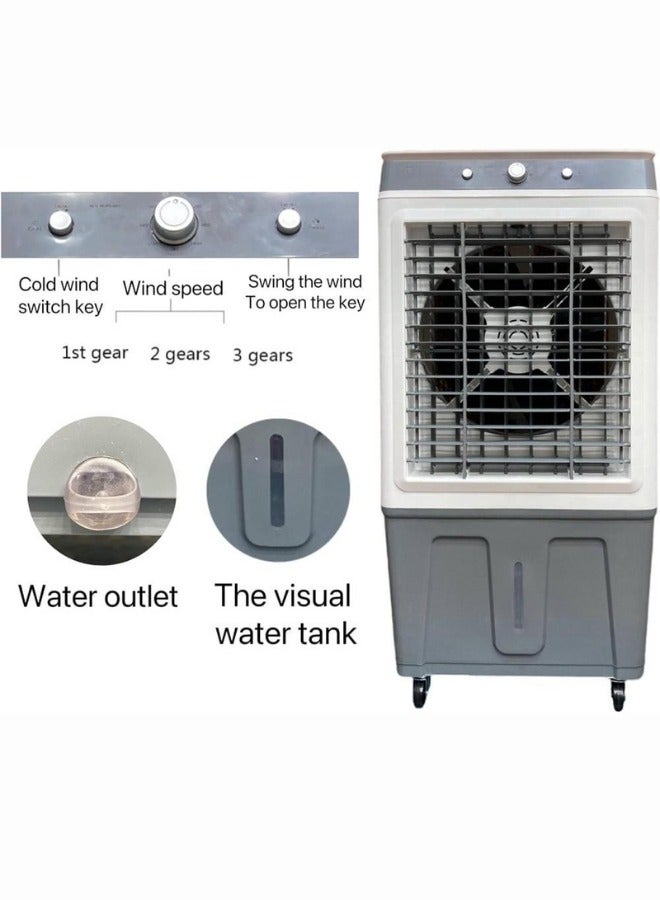 دينكس مبرد هواء صحراوي محمول مع 3 سرعات 20 لتر 220 فولت 100 وات مساحة التبريد 10-20  متر مربع أبيض - Image 4