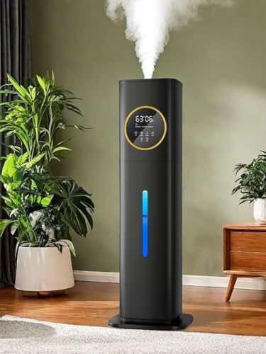 Lacidoll Humidifier Large Room Bedroom with Night Light, 2.1Gal(8L) Humidifiers for Home with Essential Oil Diffuser, Top Fill Whole House Cool Mist Humidifiers for Plants Baby Kids Adults(Black) - Image 1