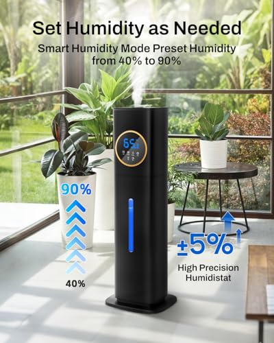 Lacidoll Humidifier Large Room Bedroom with Night Light, 2.1Gal(8L) Humidifiers for Home with Essential Oil Diffuser, Top Fill Whole House Cool Mist Humidifiers for Plants Baby Kids Adults(Black) - Image 5