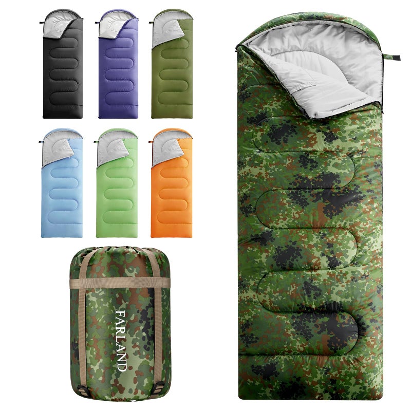 FARLAND Sleeping Bags 30â„‰ for Adults Teens Kids with Compression Sack Portable and Lightweight for 3-4 Season Camping, Hiking,Waterproof, Backpacking and Outdoors - Image 1