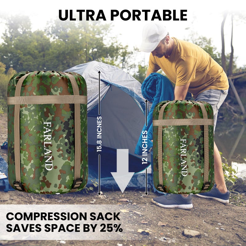 FARLAND Sleeping Bags 30â„‰ for Adults Teens Kids with Compression Sack Portable and Lightweight for 3-4 Season Camping, Hiking,Waterproof, Backpacking and Outdoors - Image 5