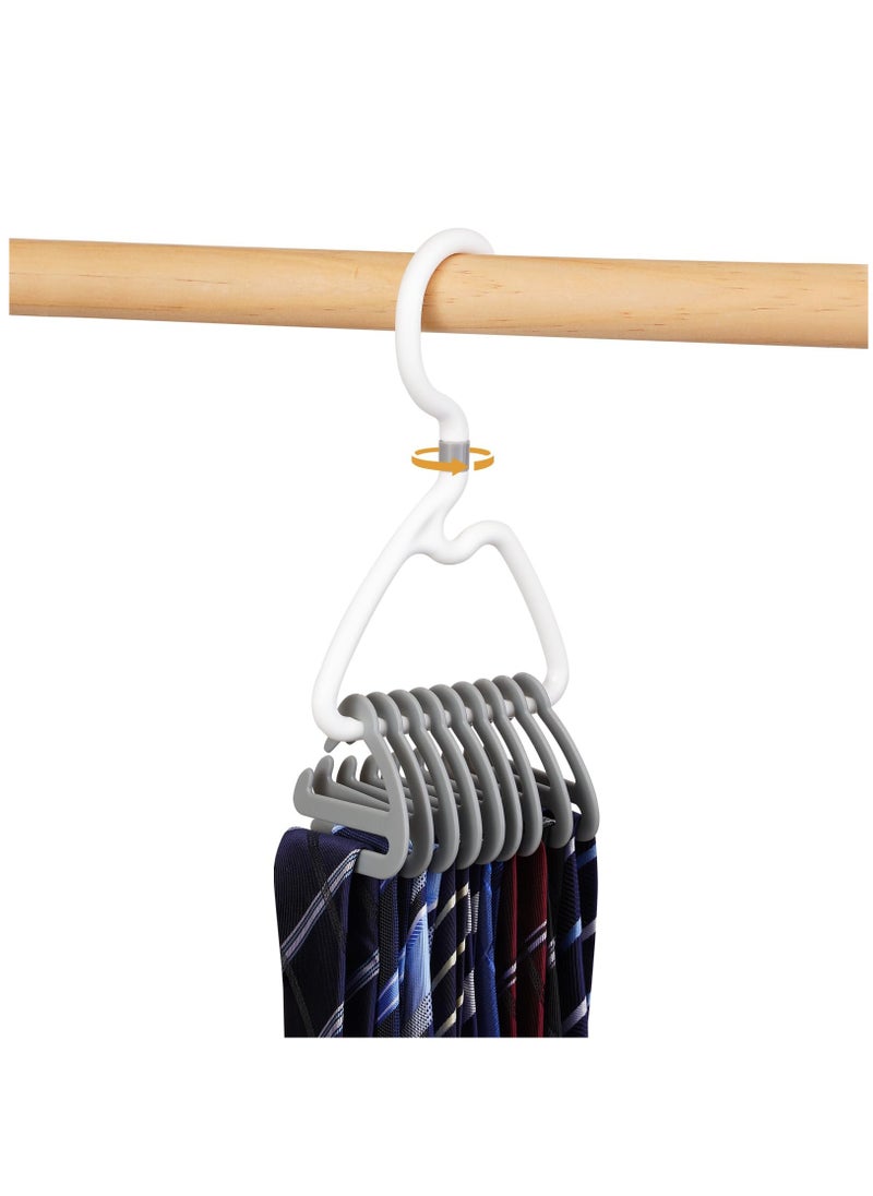 Excefore - Premium Tie Rack,2 Pcs Stylish Tie Hanger,for Closet Space Saving Design with 360° Rotating Head,Easy to Tidy Up & Take Off,ABS Necktie Organizer & Hanger-Holds 9-18 Ties,Smart & Sturdy Tie Storage - Image 1