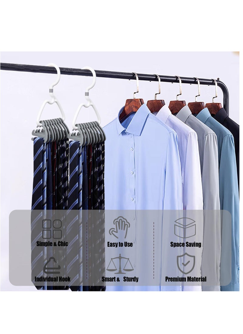 Excefore - Premium Tie Rack,2 Pcs Stylish Tie Hanger,for Closet Space Saving Design with 360° Rotating Head,Easy to Tidy Up & Take Off,ABS Necktie Organizer & Hanger-Holds 9-18 Ties,Smart & Sturdy Tie Storage - Image 1