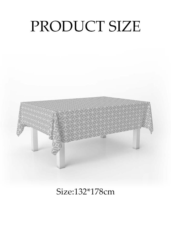 DUNISO Rectangular tablecloth, oil and waterproof tablecloth, dustproof coffee table tablecloth, heat-resistant and wear-resistant, suitable for dining tables, desks, dressing tables, counters, coffee tables, 132*178cm - Image 2