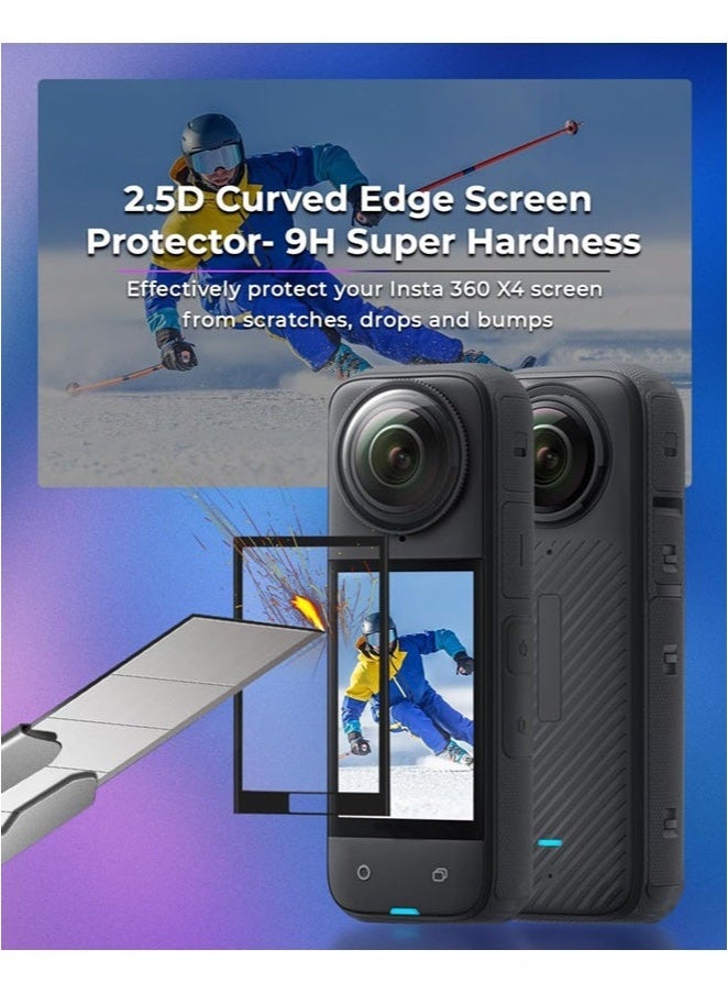 SahlTech 2-Pack Screen Protector for Insta 360 X5/X4 | Tempered Glass, Scratch-Resistant, 0.3mm Thickness, 9H Hardness, Bubble-Free - Image 2