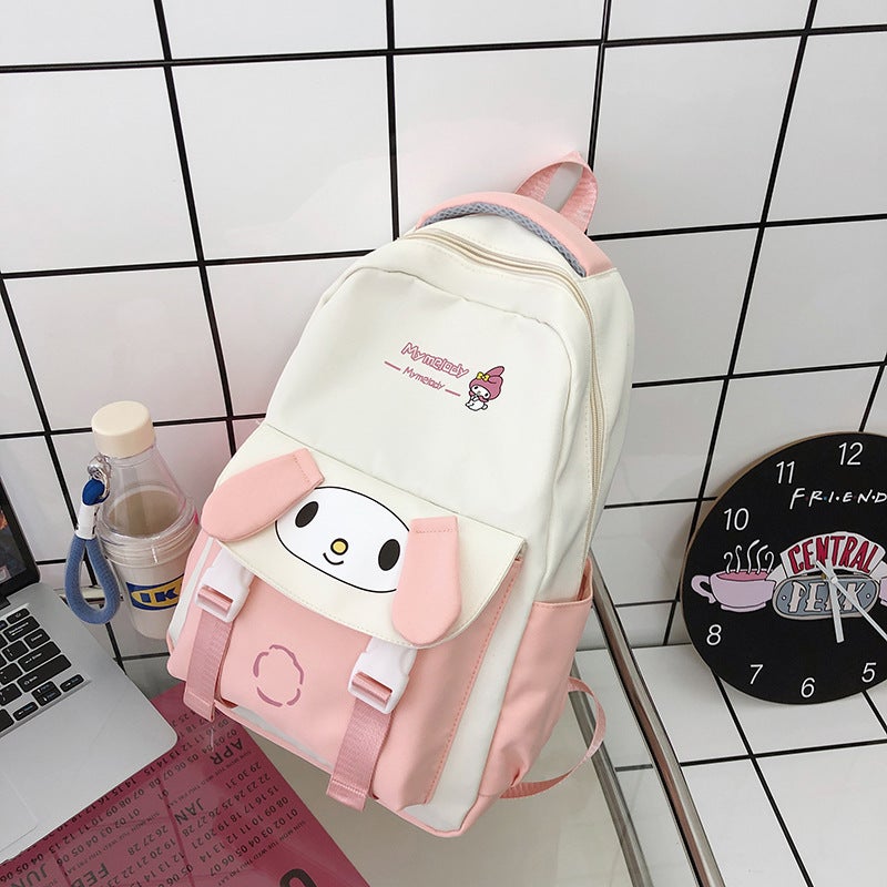 Cross-border New Primary and Secondary School Student Backpack Girls Heart Cute Schoolbag Cartoon Japanese Sweet Schoolbag Fashion College Style Pink 