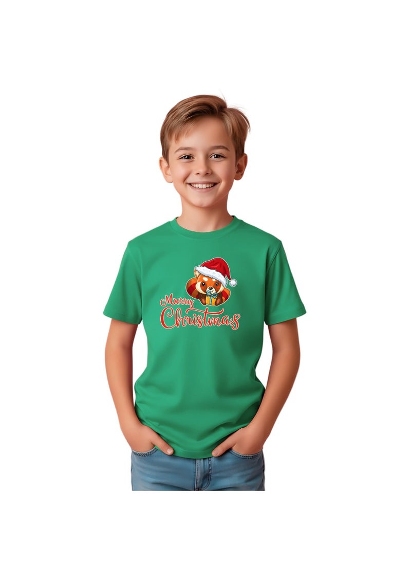 برينت شوب فور مي تي شيرت عيد ميلاد سعيد للأطفال - تي شيرت قطني بأكمام قصيرة للجنسين ورقبة دائرية - ملابس للعطلات للأولاد والبنات - تي شيرت ناعم ومريح للحفلات - Image 1