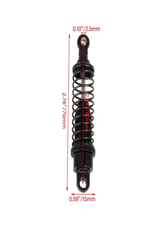 Mxfans Black 70mm Length 15mm Width Upgrade Parts Aluminum A285004 Shock Absorber for RC 1:16 Car Pack of 4 - Image 4