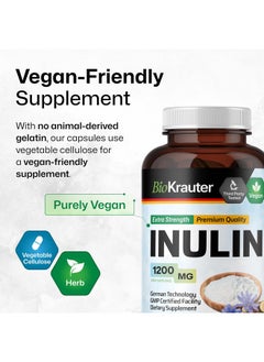 BIO KRAUTER BIO KRAUTER Inulin Powder Capsules - 1200 mg Strength - 250 Count - Pure Soluble Fiber Supplements - Chicory Root Fiber Capsules for Digestive Support - Vegan  - Image 5