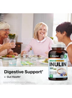 BIO KRAUTER BIO KRAUTER Inulin Powder Capsules - 1200 mg Strength - 250 Count - Pure Soluble Fiber Supplements - Chicory Root Fiber Capsules for Digestive Support - Vegan  - Image 2
