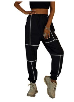 Women'S Elastic Waist Drawstring Color Block Sporty Running Windbreaker Pants With Pockets Black L - pzsku/ZF8577DACF5AD97B44222Z/45/_/1701148289/5ed51ba8-e1d0-41fa-9120-8f95058bdb2b