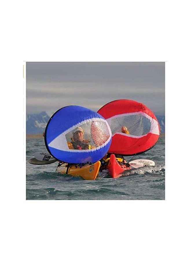 Generic - Kayak Sail Kit, 2 Colors 108cm Foldable Kayak Wind Paddle Board Sail with Clear Window and Storage Bag - Image 1