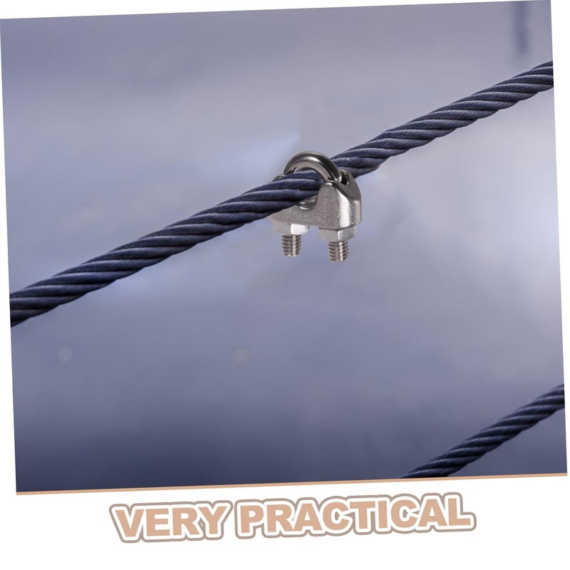 Unomor 24pcs Stainless Steel Wire Rope Clamps U Bolt Saddle Fasteners Heavy Duty Metal Cable Clips for Tent Ropes Clotheslines Advertising Hanging Systems Weather Resistant - Image 3