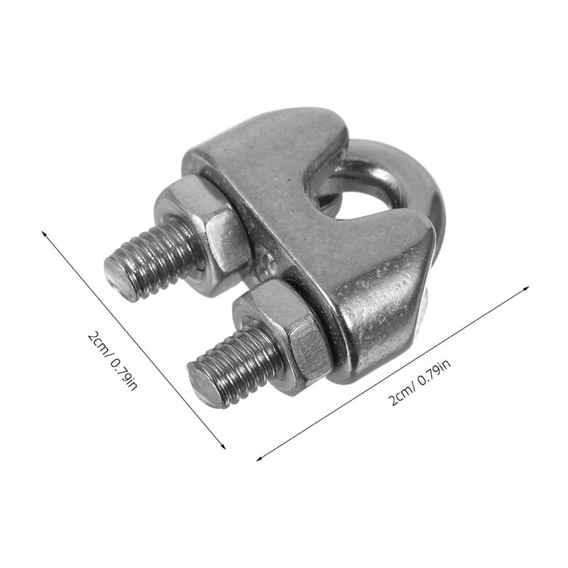 Unomor 24pcs Stainless Steel Wire Rope Clamps U Bolt Saddle Fasteners Heavy Duty Metal Cable Clips for Tent Ropes Clotheslines Advertising Hanging Systems Weather Resistant - Image 2