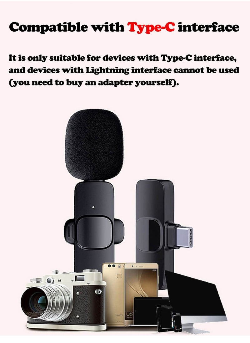 BORTONY Wireless Microphone Clip-on Microphone Single Lavalier Omnidirectional Collar Mic Microphone for Video Recording TikTok Live Stream Youtubers Interview Compatible with Type C Devices  - Image 2