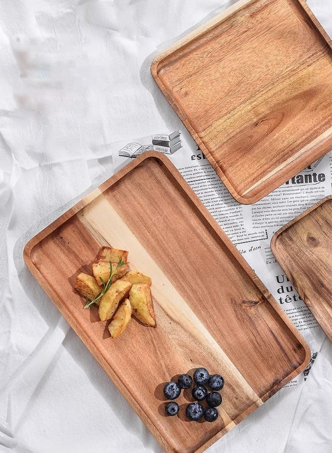 HomeImpel Wooden Platter, Wood Dinner Plates, Wooden Serving Tray, Wood Dish for Sweets Fruit Dessert Food Appetizer Dessert Salad Cookie - Image 3