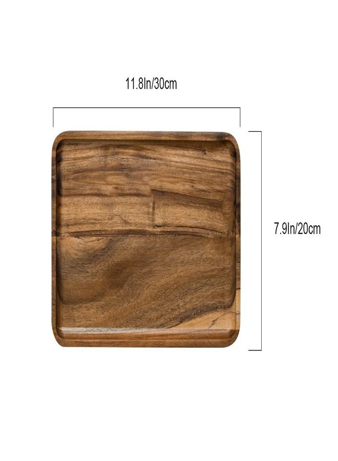 HomeImpel Wooden Platter, Wood Dinner Plates, Wooden Serving Tray, Wood Dish for Sweets Fruit Dessert Food Appetizer Dessert Salad Cookie - Image 2