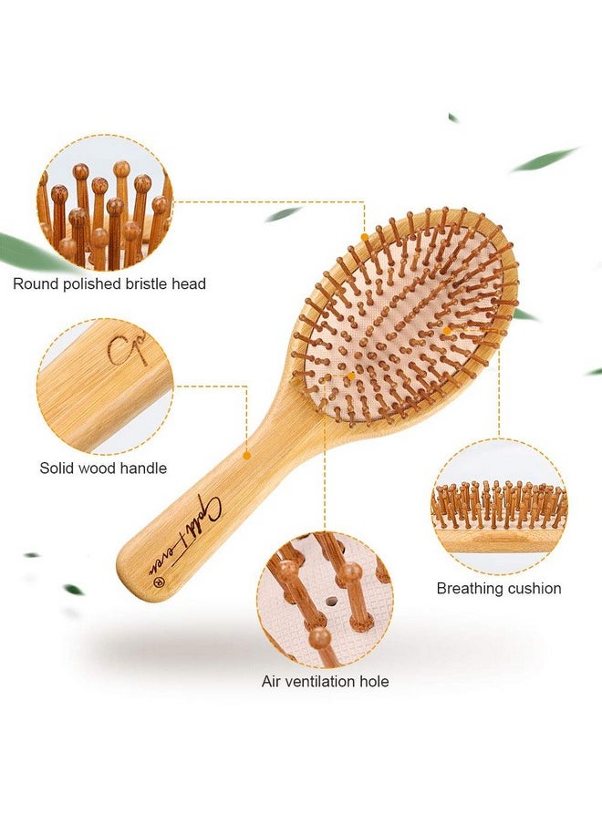 BestFire 6 In 1 Hair Brush Comb For Men Women Handle Bamboo Bristle Hairbrush Set With Tail Comb Tooth Comb Double Head Comb 3 Different Air Cushion Massage Brush For Massaging Scalp  - Image 3