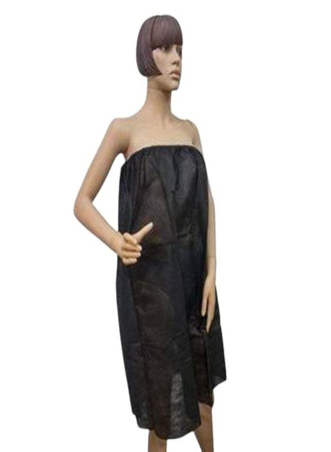 RXSHOPY Black Disposable Facial/Waxing Gown, Cutting Apron Sheet for Salon, Spa, Massage, Scrub, Hospital, Parlor (10 Pcs, Free Size, One Size Fits All) - Image 1