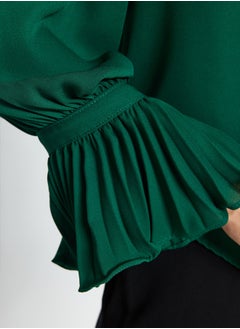 trendyol Emerald Green Spanish Sleeve Woven Shirt TWOAW22GO0487  - Image 5