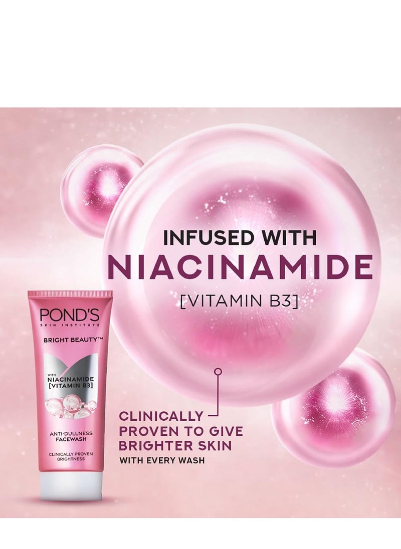 Pond's - PONDS Bright Beauty Spot less Glow Face Wash With Vitamins Removes Dead Skin Cells & Dark Spots Double Brightness Action All Skin Types 100g - Image 1