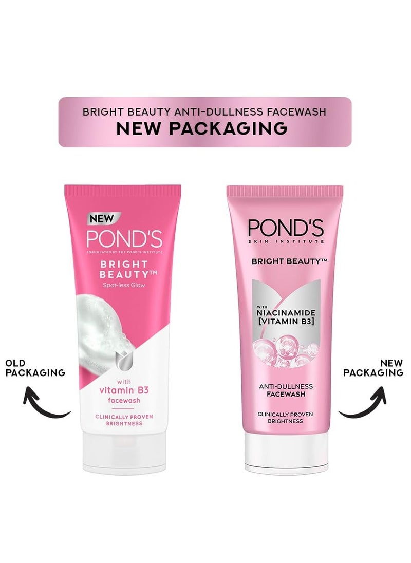 Pond's - PONDS Bright Beauty Spot less Glow Face Wash With Vitamins Removes Dead Skin Cells & Dark Spots Double Brightness Action All Skin Types 100g - Image 1