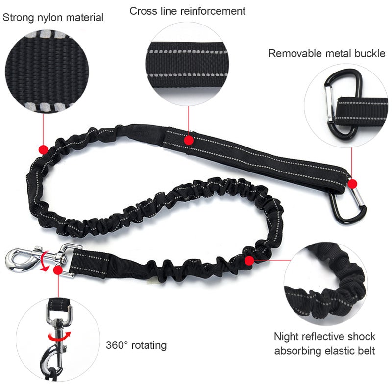 Grey Waist Pouch: Retractable Shock-Absorbing Dog Leash - Reflective Strap For Hands-Free Dog Walking, Pet Waste Bag Dispenser, Cellphone Storage For Outdoor Night Use - Image 4