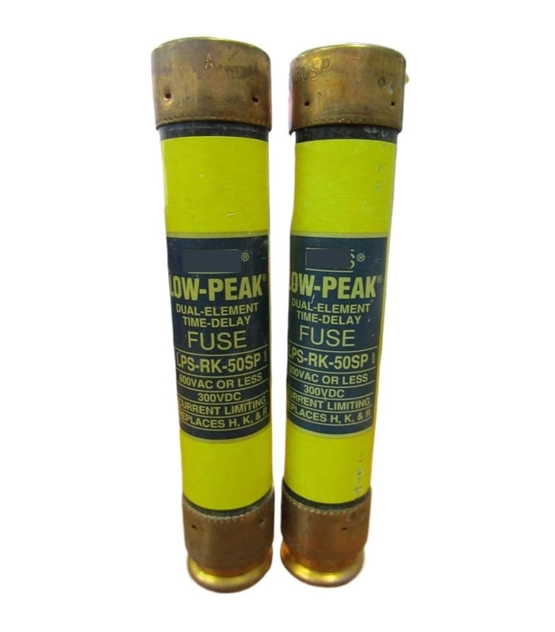 LPS RK 50PS فتيلة زمنية ثنائية العنصر 50 أمبير 600 فولت تيار متردد 300 فولت تيار مستمر منخفضة الذروة - Image 2