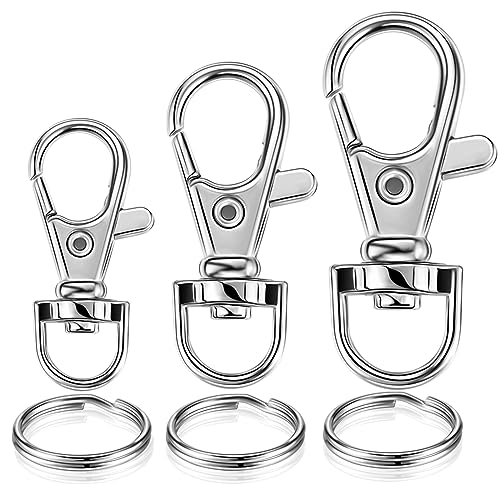YHYZ YHYZ Keychain Key Chain Rings Clips Swivel Bulk Swivel Lanyard Snap Hooks Small X 4pcs Medium X 4pcs Large X 4pcs  Key Rings X 12pcs for Keychain Crafts Resin Lanyard Bag PurseTag 