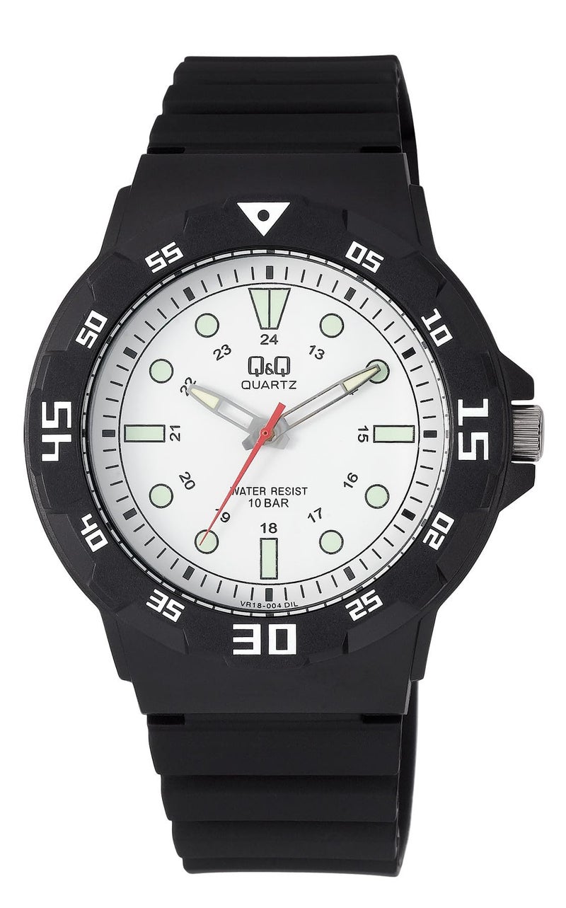 Q&Q Mens Fibre Watch White Dial 100 Meters Wr - Image 3