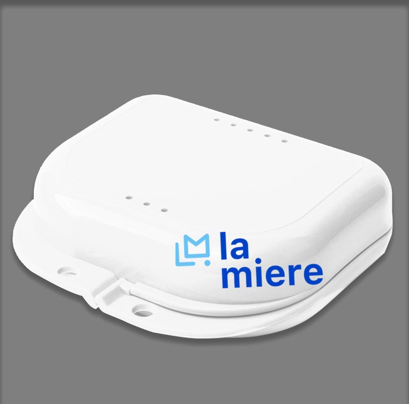 LA MIERE 1 Pcs Retainer Case with Vent Holes, Mouth Guard Case Denture, White - Image 3