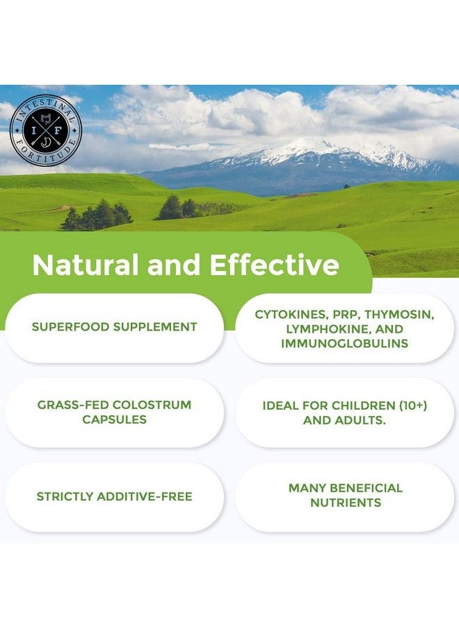 Intestinal Fortitude - Grass Fed New Zealand Cows Colostrum Capsules Optimal Gut Health And Immune Support Leaky Gut Ibd 500 Mg Capsules 60 Ct - Image 1