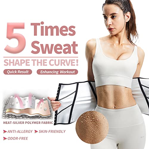 BVVU Sweat Waist Trainer Trimmer for Women Corset Cincher Underbust Latex Sport Girdle Body Shaper for Workout Black - Image 2